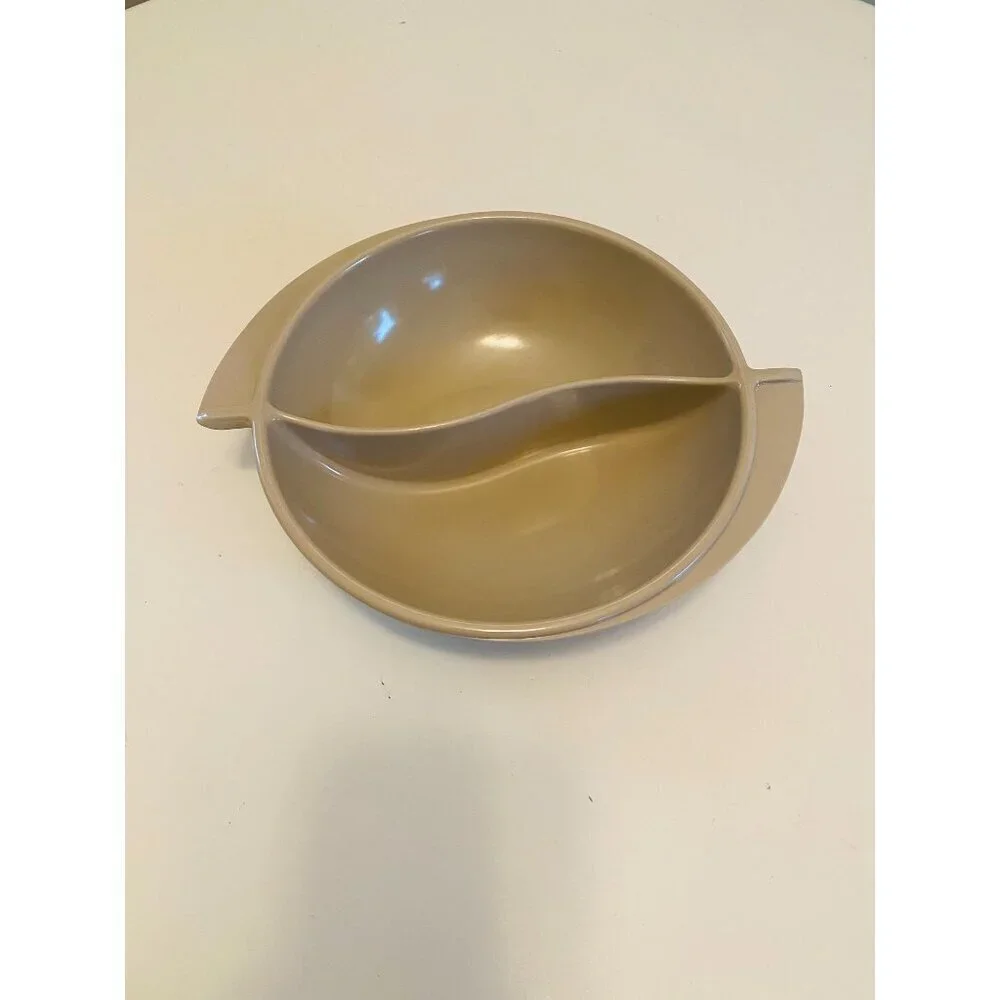 Vintage Boonton Gray Divided Serving Bowl, Melmac Vegetable Serving Bowl, Boonto